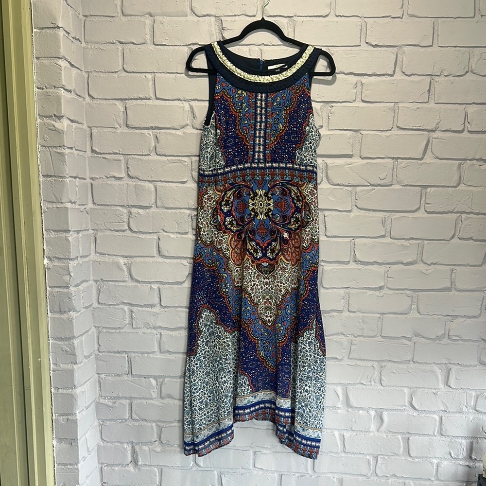 NWOT Studio One Blue and Red Maxi Dress size 8